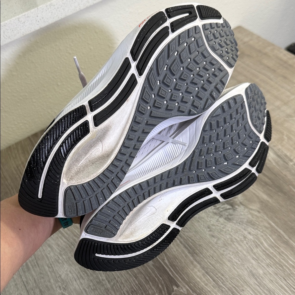 Nike White, Black & Coral Athletic Running Shoes - Picture 6 of 8